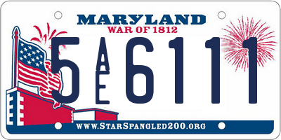 MD license plate 5AE6111