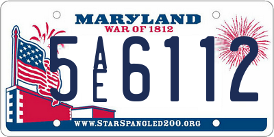 MD license plate 5AE6112