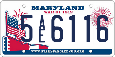 MD license plate 5AE6116