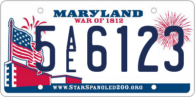 MD license plate 5AE6123