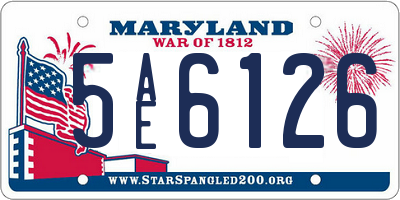 MD license plate 5AE6126