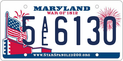 MD license plate 5AE6130