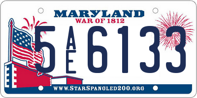 MD license plate 5AE6133