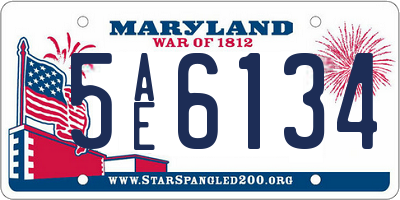 MD license plate 5AE6134