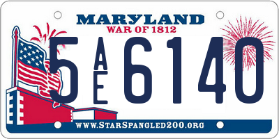MD license plate 5AE6140