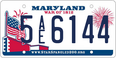 MD license plate 5AE6144