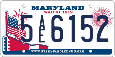 MD license plate 5AE6152