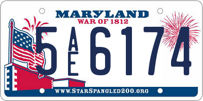 MD license plate 5AE6174