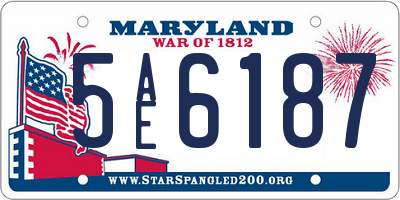 MD license plate 5AE6187