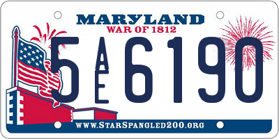 MD license plate 5AE6190