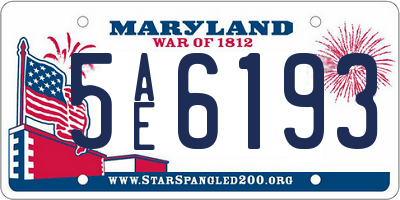 MD license plate 5AE6193