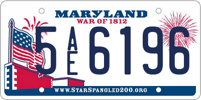 MD license plate 5AE6196