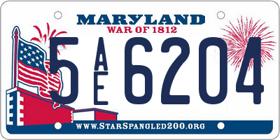 MD license plate 5AE6204