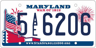 MD license plate 5AE6206