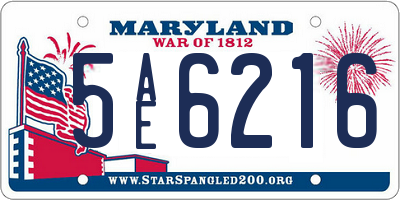 MD license plate 5AE6216