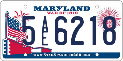 MD license plate 5AE6218