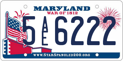 MD license plate 5AE6222