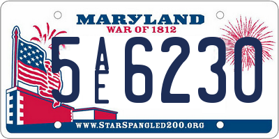 MD license plate 5AE6230