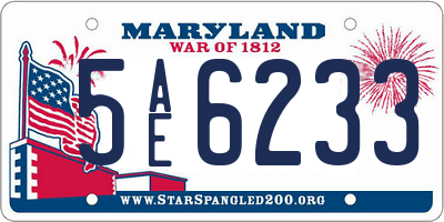 MD license plate 5AE6233