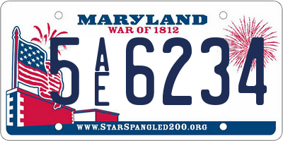 MD license plate 5AE6234