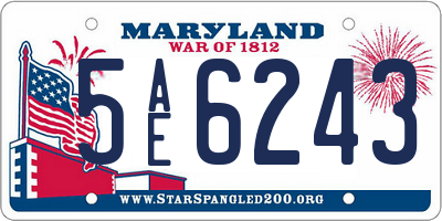 MD license plate 5AE6243