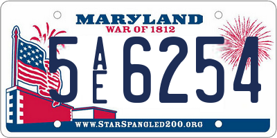 MD license plate 5AE6254