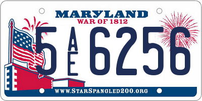 MD license plate 5AE6256