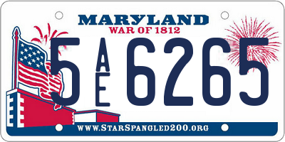 MD license plate 5AE6265