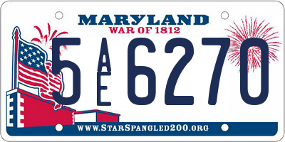 MD license plate 5AE6270