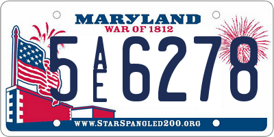 MD license plate 5AE6278