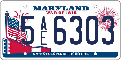 MD license plate 5AE6303