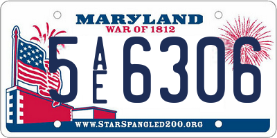 MD license plate 5AE6306