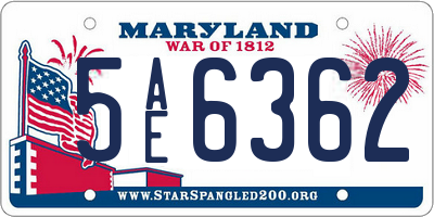 MD license plate 5AE6362