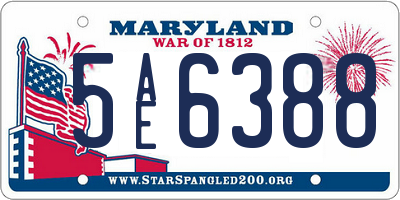 MD license plate 5AE6388