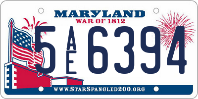MD license plate 5AE6394