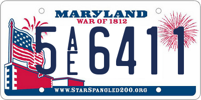 MD license plate 5AE6411