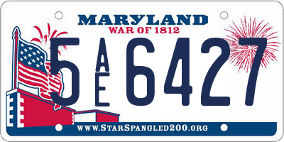 MD license plate 5AE6427