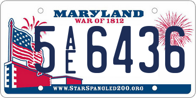 MD license plate 5AE6436