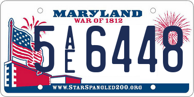 MD license plate 5AE6448