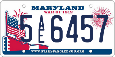 MD license plate 5AE6457