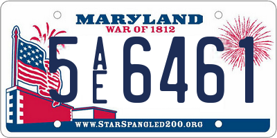 MD license plate 5AE6461