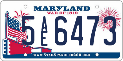 MD license plate 5AE6473