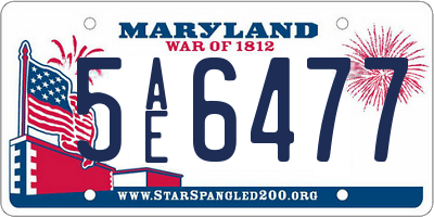 MD license plate 5AE6477