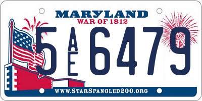 MD license plate 5AE6479