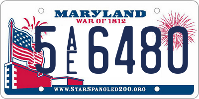 MD license plate 5AE6480