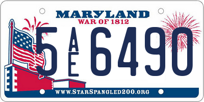 MD license plate 5AE6490