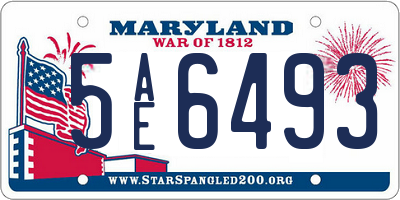 MD license plate 5AE6493