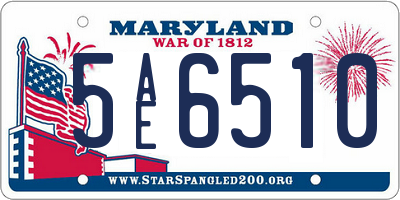 MD license plate 5AE6510
