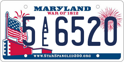 MD license plate 5AE6520