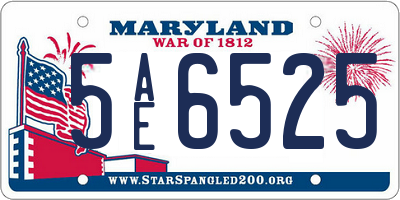 MD license plate 5AE6525